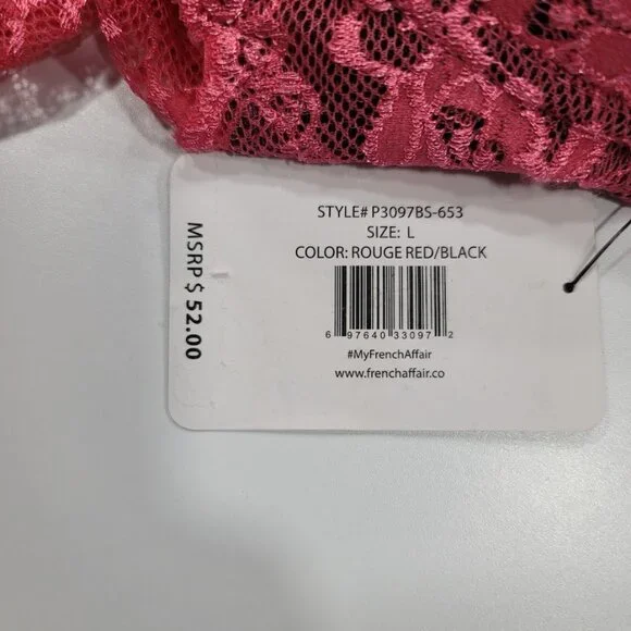 French Affair Floral Pink Lace Push-up Bodysuit Lingerie  Sz Large - Picture 12 of 16